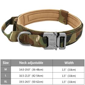 Tactical Pet Collar; Dog Collar With Handle; Military Heavy Duty Dog Collars For Medium Large Dogs (Color: Military Blue)